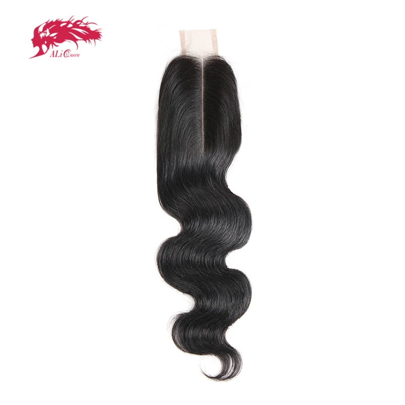 

Ali Queen Human Hair Lace Closure Brazilian Body Wave Hair Closure 2X6 Middle Part 12"-20" In Stock Natural Color Virgin Hair