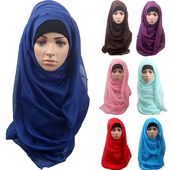 

Women's Cotton Comfortable Muslim Islamic Ramadan Hijab Long Scarf Shawl Headwear BSTO
