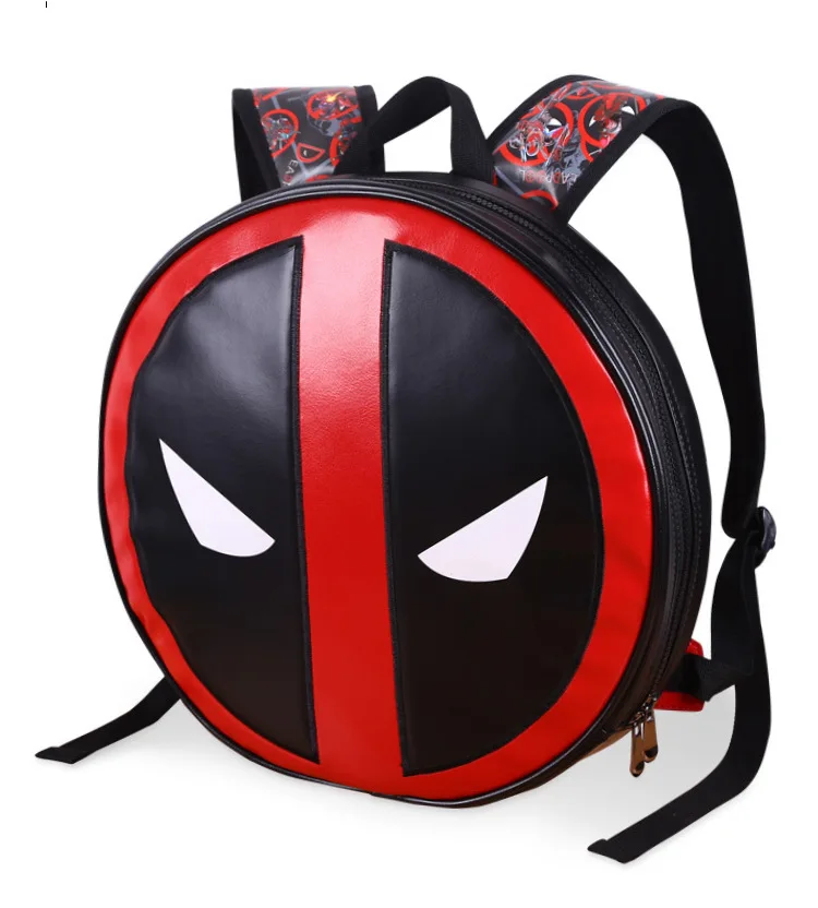 

Deadpool backpack schoolbag fashion cute Deadpool mask backpack small backpack men women kids black pu leather backpack designer