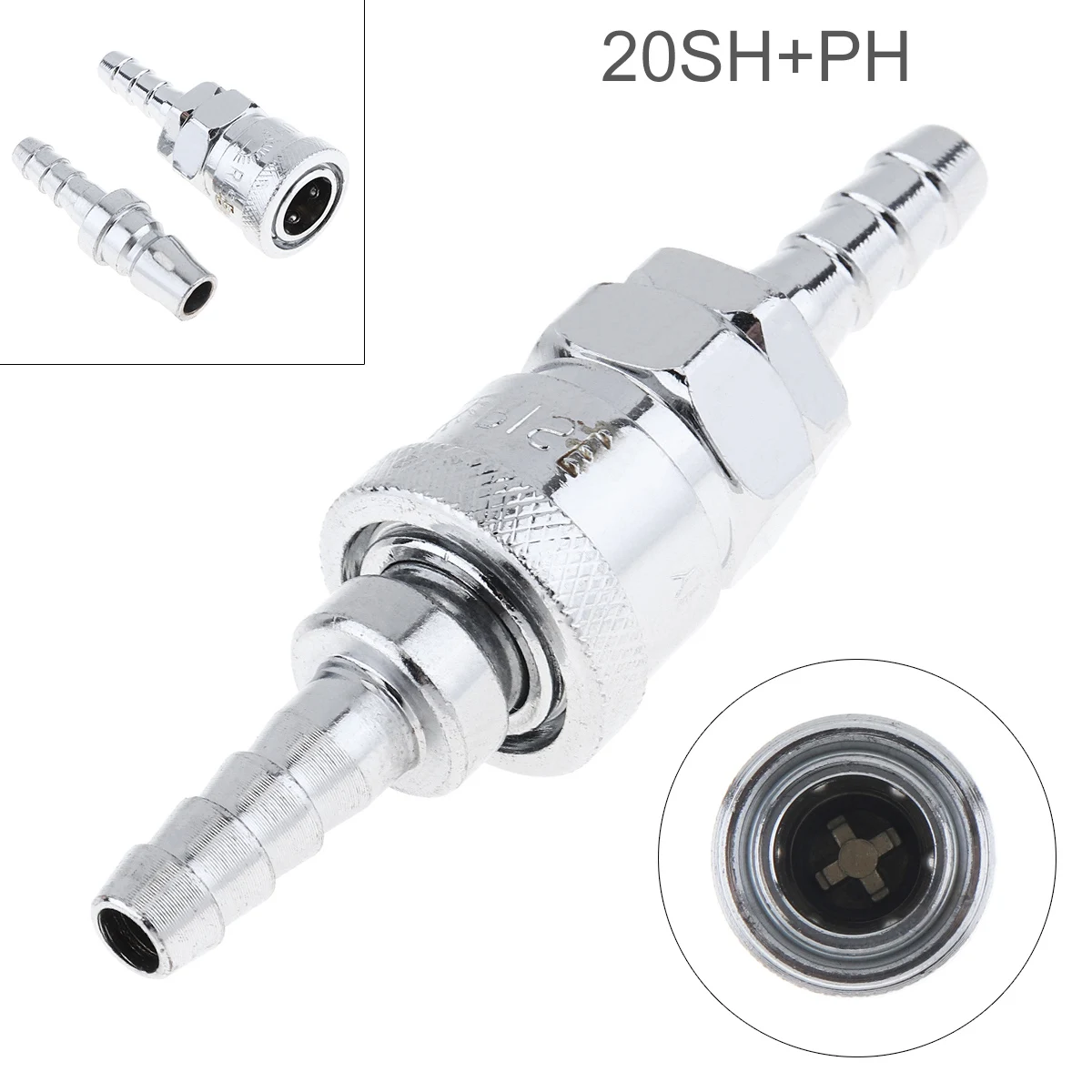 

2pcs TL-S12 20SH+PH High Speed Steel Pneumatic Fitting Quick High Pressure Connector with Dual-interface and Telescopic Buckle