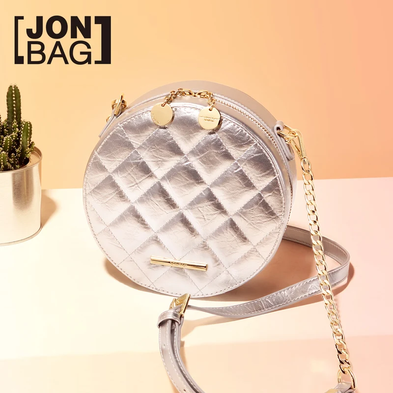 

JONBAG small bag 2019 new Korean version of the female bag Lingge round bag high-level air single shoulder oblique satchel