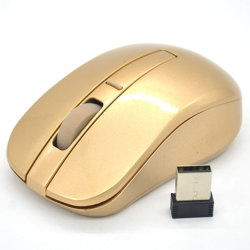 Super Cool 2.4GHZ Gold Wireless Mouse Wifi Gaming Mouse for Laptop PC