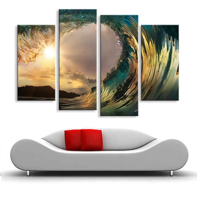 Wall Painting 4 pieces high definition print flowers canvas painting