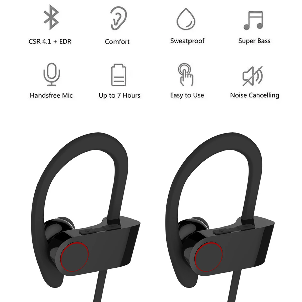 SIFREE bluetooth headphones IPX7 waterproof wireless headphone sports bass bluetooth earphone with mic for phone iPhone xiaomi