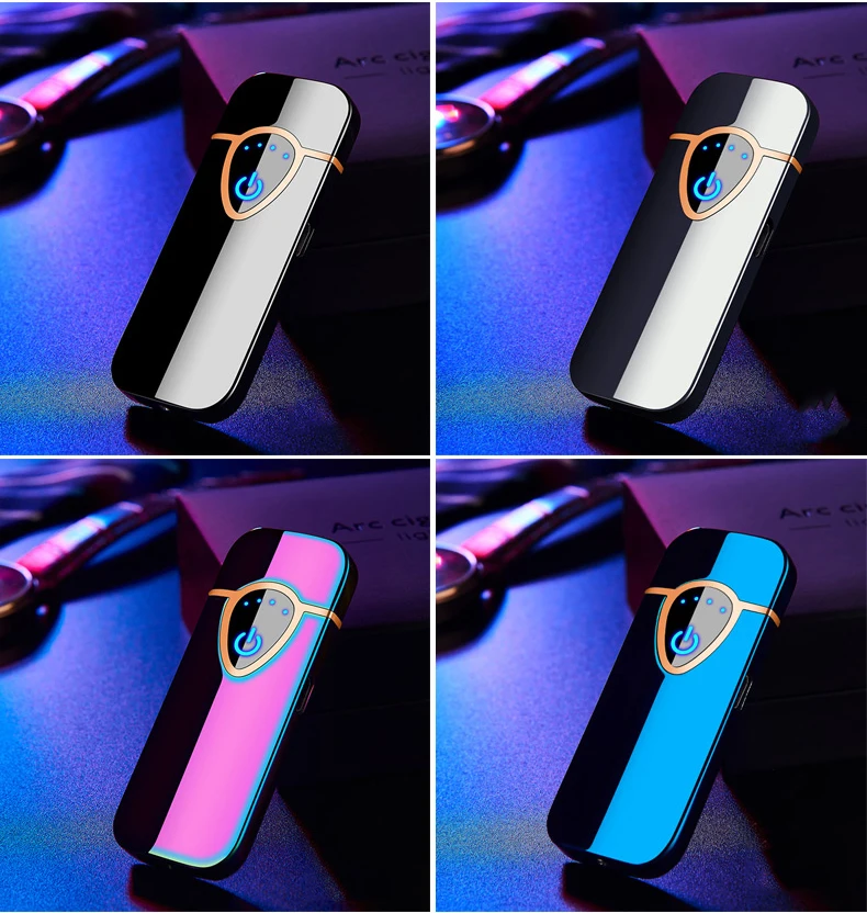 Супертонкая зажигалка с Usb зарядкой и сенсорным экраном Электронная для сигарет