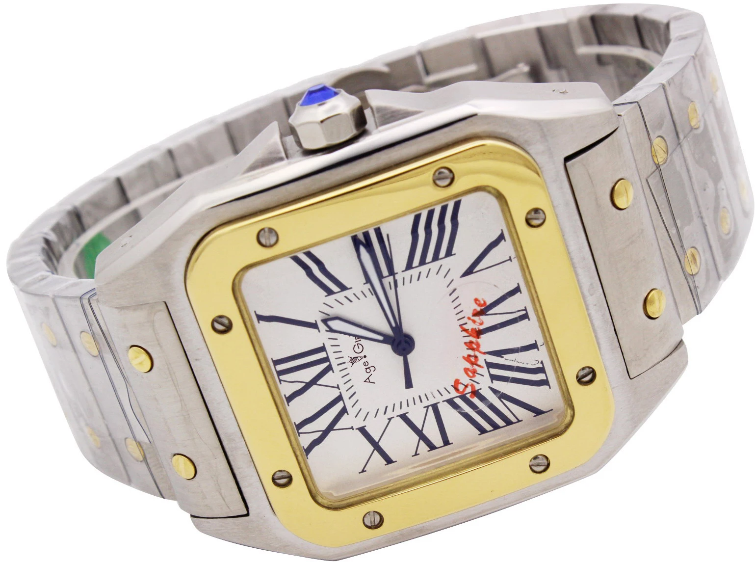 

Luxury Brand New Men Watch Women Quartz Sapphire 100 XL Stainless Steel Santos Watches Silver White Gold Bezel AAA+ Quality 40mm