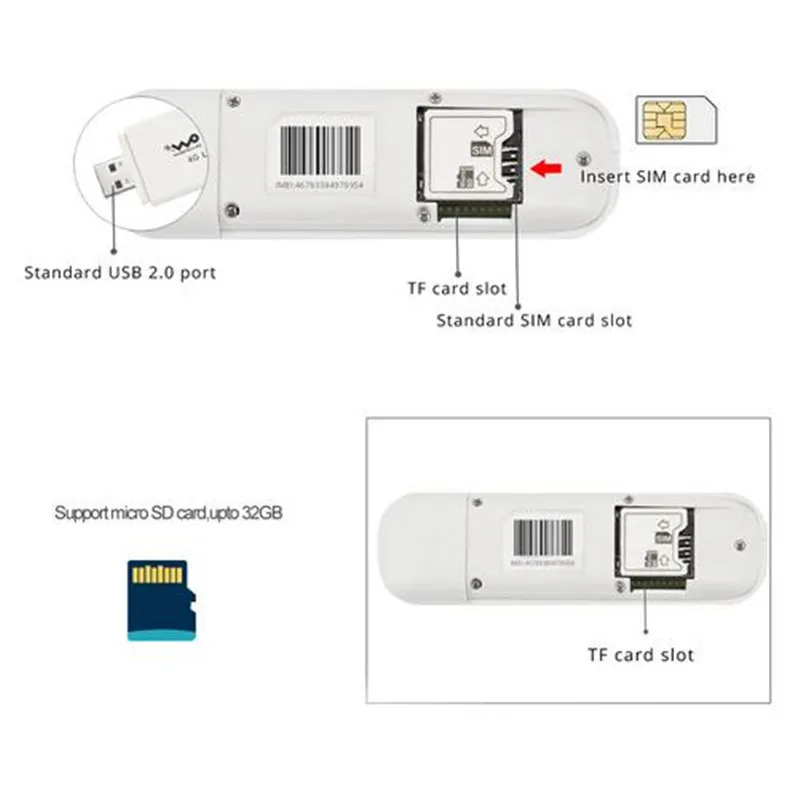 Adaptador de Rede Universal sem Fio com Sim Tianjie Modem Dongle Móvel 100 Mbps Cat 3 Banda Larga Desbloqueado 4g Usb - Imagem 4