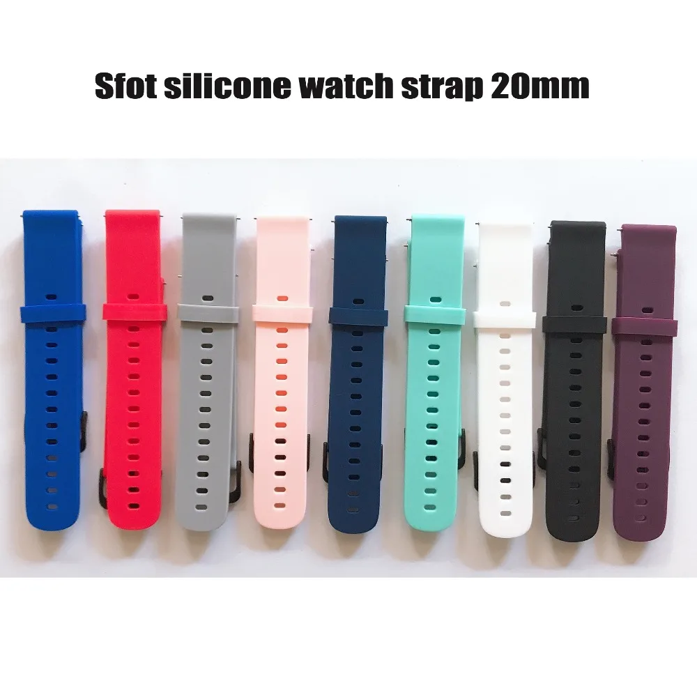 Силиконовый ремешок для часов Xiaomi Huami Amazfit Bip Little Band 20 мм Beep браслет наручный Samsung