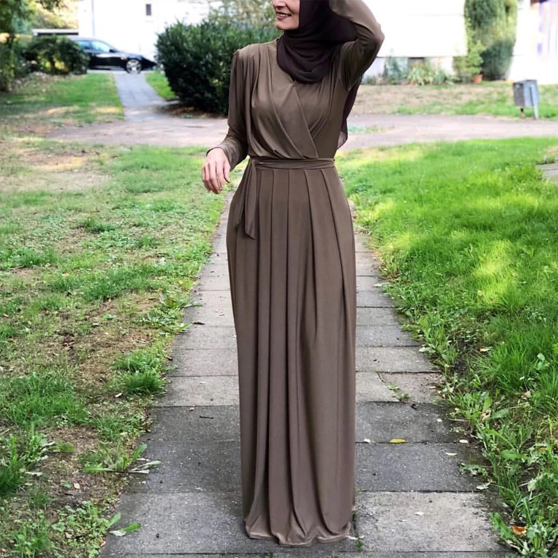 Плиссированное мусульманское платье Абая халат Дубай хиджаб/кафтан абайя s для женщин джайлбаб Рамадан кафтан Marocain Турецкая Elbise Исламская одежда