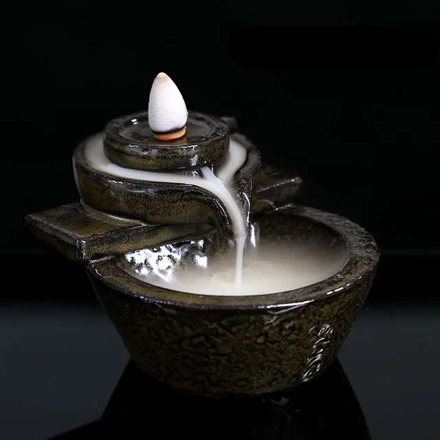 Backflow Incense Burner Holder Sandalwood Backflow Censer Home Living