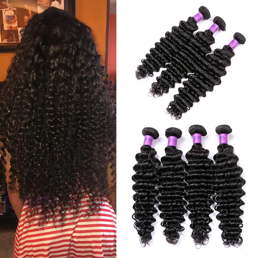 

8a Malaysian Deep Wave Remy Hair Bundles Virgo Hair Company Deep Wave Maylasian Hair Cheap Curly Weave Human Hair 4 Bundles 100g