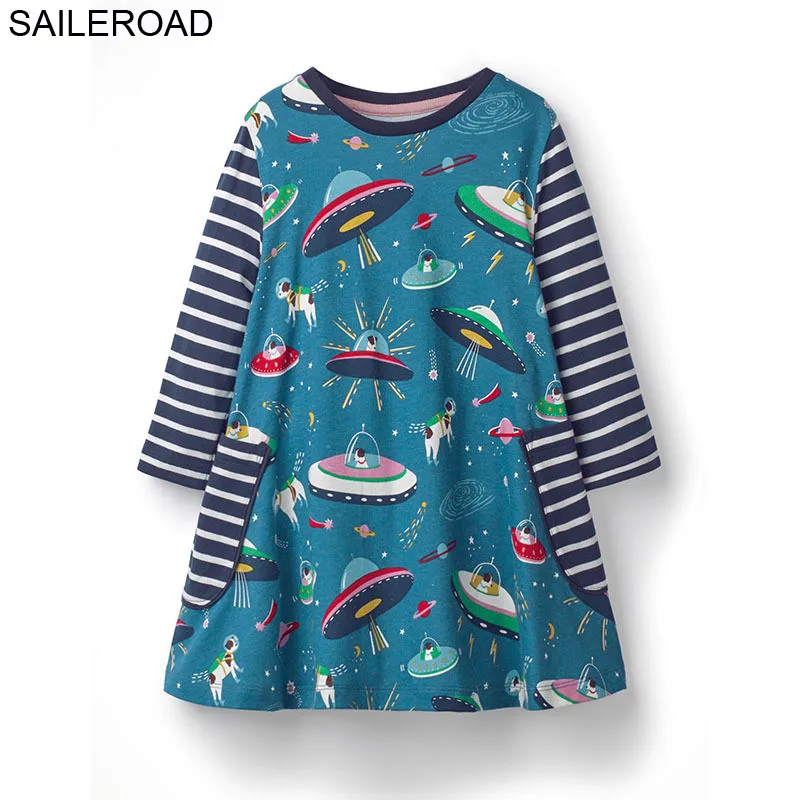 SAILEROAD/Детские платья 7 лет Детское платье в китайском стиле с принтом животных для маленьких девочек хлопковая одежда vestido invierno nina