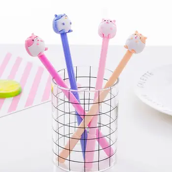 

4pcs Kawaii Hamster Gel Pen Signature Neutral Pens Stationery Student Writing Tool School Office Supplies Novelty Kids Gift