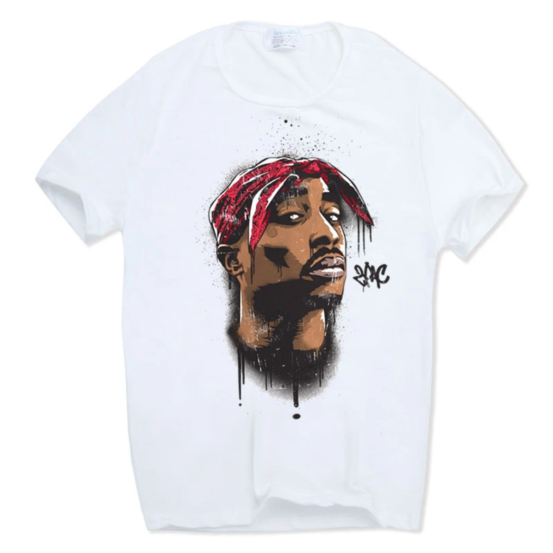 Hecoolba 2017 Men's print tupac 2pac T-shirt Short sleeve O-Neck White Tshirt Hip Hop Swag harajuku Streetwear T shirt HCP287 5