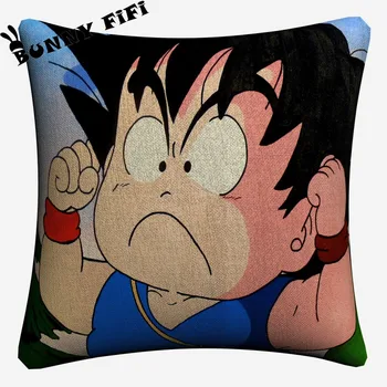 

Kids Son Goku Anime Cushion Covers DIY Decorative Square Throw Pillow Cover Chair Sofa Seat Car Cotton Linen Pillowcase Soft