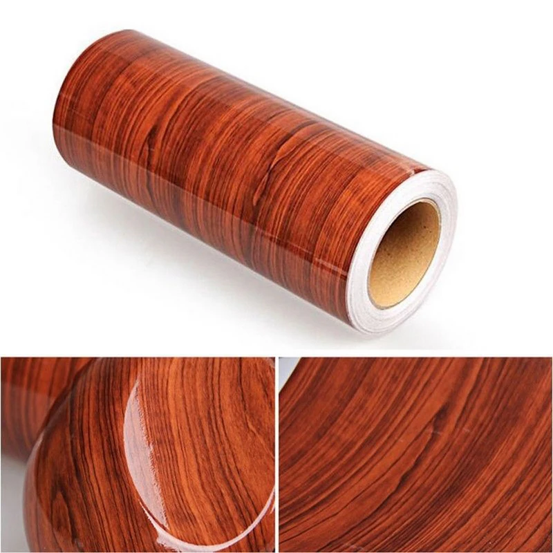1pc 1M High Glossy Wood Grain Car Interior DIY Vinyl Sticker Decal Wrap Film