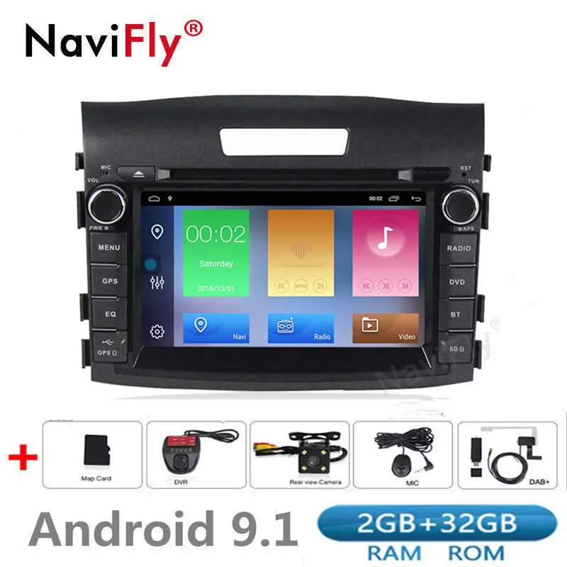 Top 2din HD1024*600 Android 9.1 Car dvd radio Multimedia Player for Honda CRV CR-V 2012 2013 2014 2015 GPS Navigator WIFI RDS USB SD 1