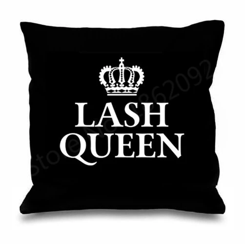 

Funny Crown Lash Queen Throw Pillow Case Velvet Black Mascara Lash Cushion Cover Novelty Lady Girl Makeup Humor Gift Room Decor
