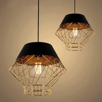 

American Country Pendant Lights LOFT Iron Cage Study Bedroom Bar Livingroom Restaurant Cafe Decoration Lamp Free Shipping Avize