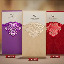 Образец свадебные приглашения карты полый лазерный разрез slap-up индивидуальный заказ для печати с конвертом и уплотнениями 100pcs-DHL