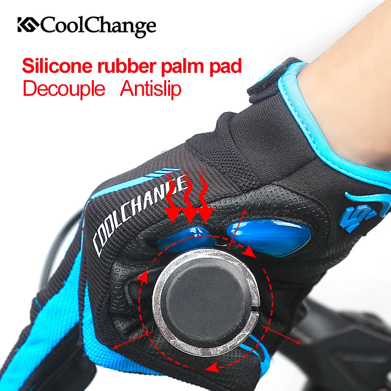 CoolChange Cycling Gloves Touch Screen GEL Bike Gloves Sport Shockproof MTB Road Full Finger Bicycle Glove For Men Woman