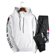 2 Piece Tracksuit Set 2019 Spring Causal Mens Jogger Sweat Suit Men Gym Straight Long Sleeve Hip Hop Hoodie Sportwear Male Suit