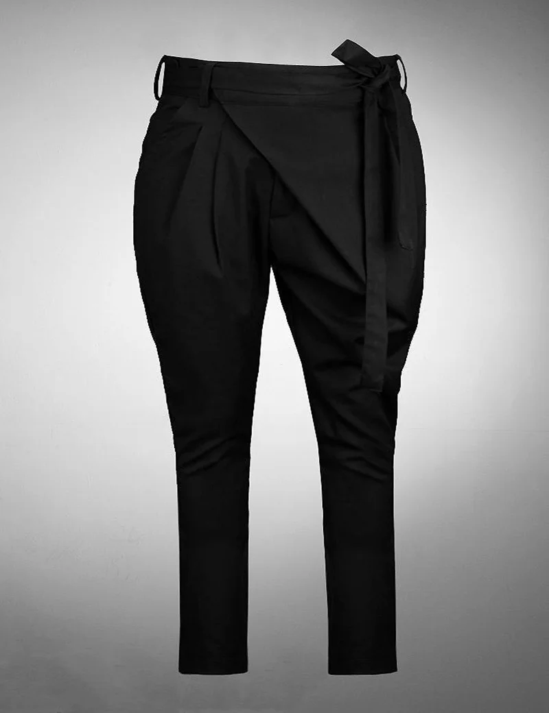 Men s Irregular Personality Black Slim Fit Harem Pants Quality British Style Fashion CasualTapered Trousers Size