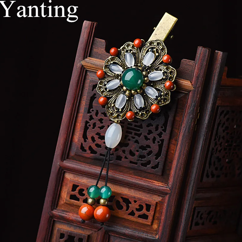 Yanting Винтажные Украшения для волос, когти с камнями, этнические принадлежности для волос, декоративные булавки, китайская Шпилька, ювелирные изделия ручной работы 076