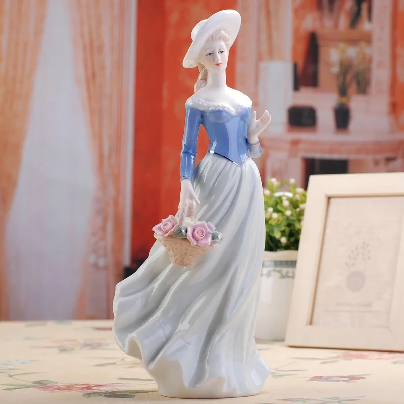 Европейские керамические статуэтки для красоты, украшение для домашнего интерьера, украшение в стиле вестерн, фарфоровые статуэтки для девушек, украшение для свадьбы