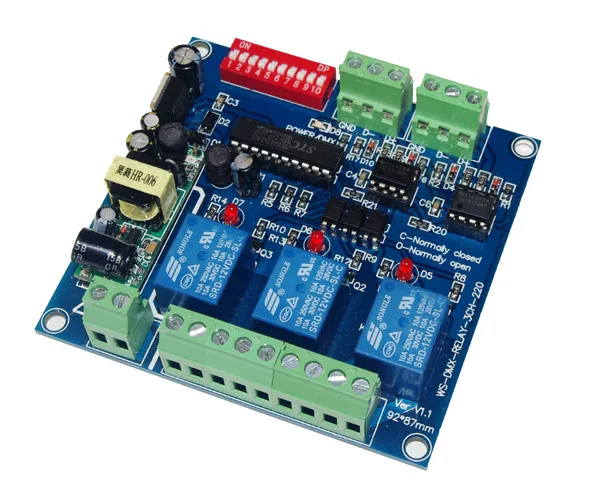 new high quality1pcs 3CH*5A DMX512 relay input AC110v-220V use for led lamp led strip DMX-RELAY-3 channel DMX controller