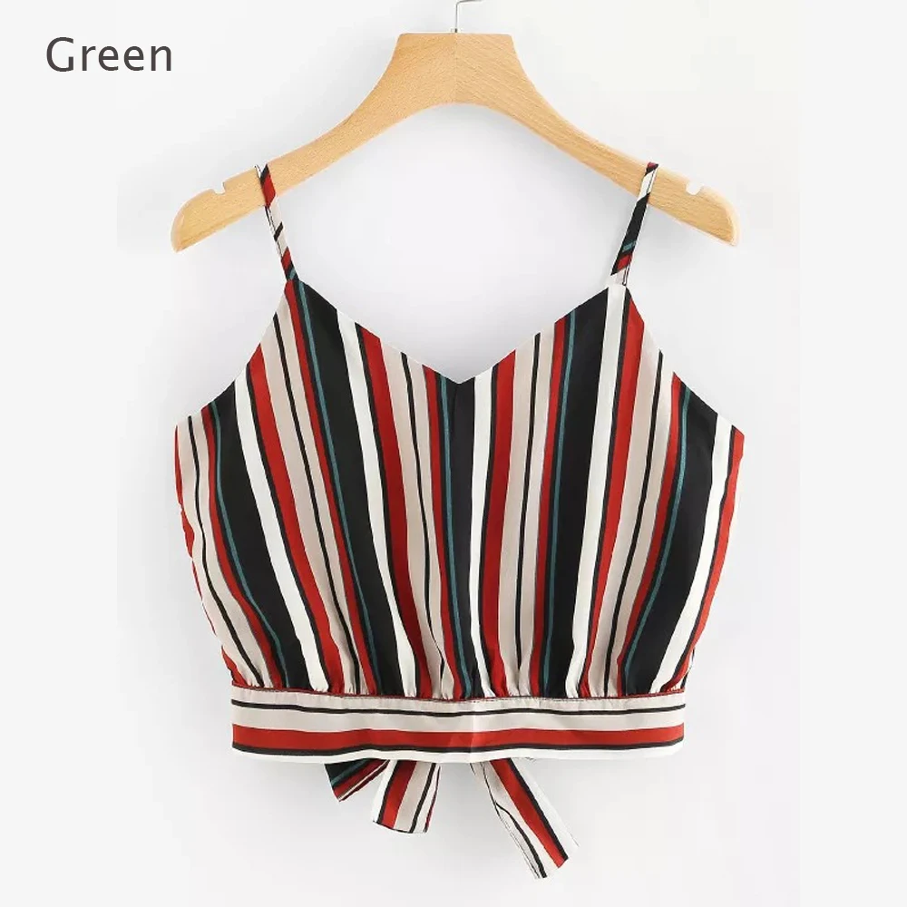

Summer new style Bow short sling top European and American sexy fashion slim vest