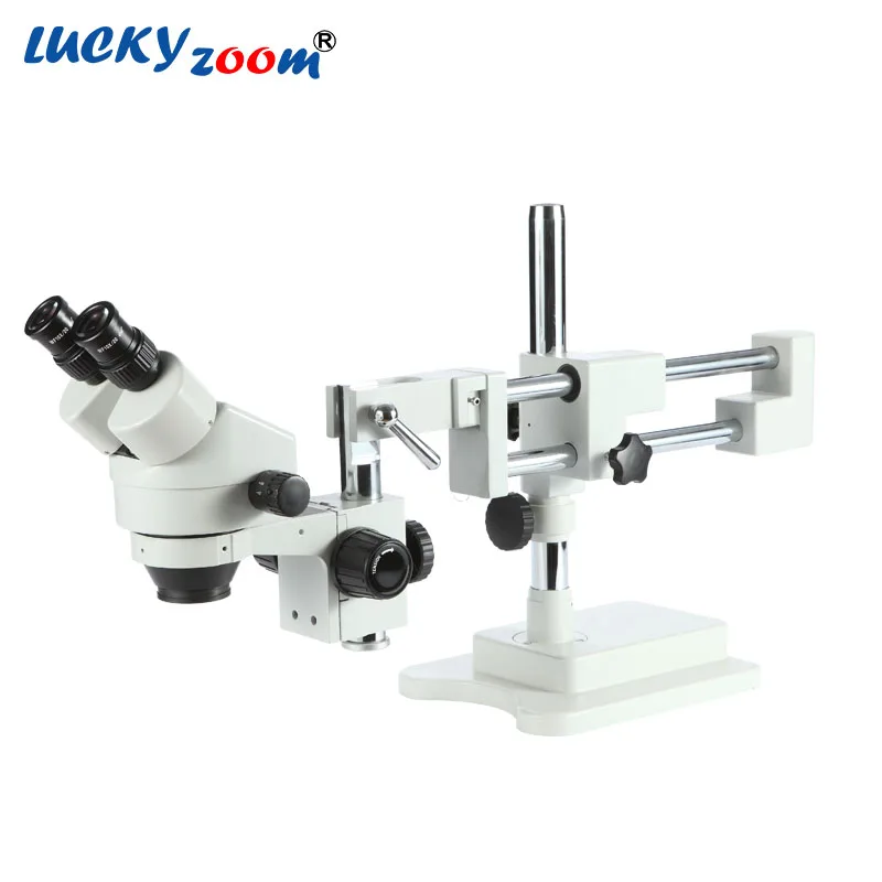 

Set Luckyzoom Brand Professional Industrial Microscope 7x-45x Double Boom Stand Stereo Zoom Binocular Microscopio Free Shipping