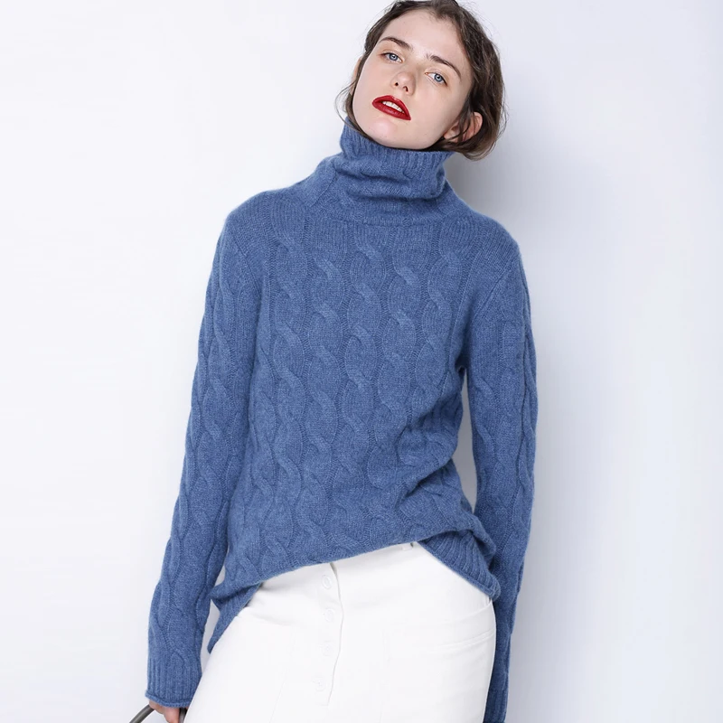 

adohon 2018 womens winter Cashmere sweaters and auntmun women knitted Pullovers High Quality Warm Female Turtleneck Casual Thick