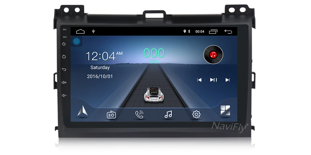 Discount NaviFly Android 8.1 Car GPS Navigation Radio for Toyota Land Cruiser Prado 120 2004 to 2009 Auto Multimedia stereo player WIFI 7