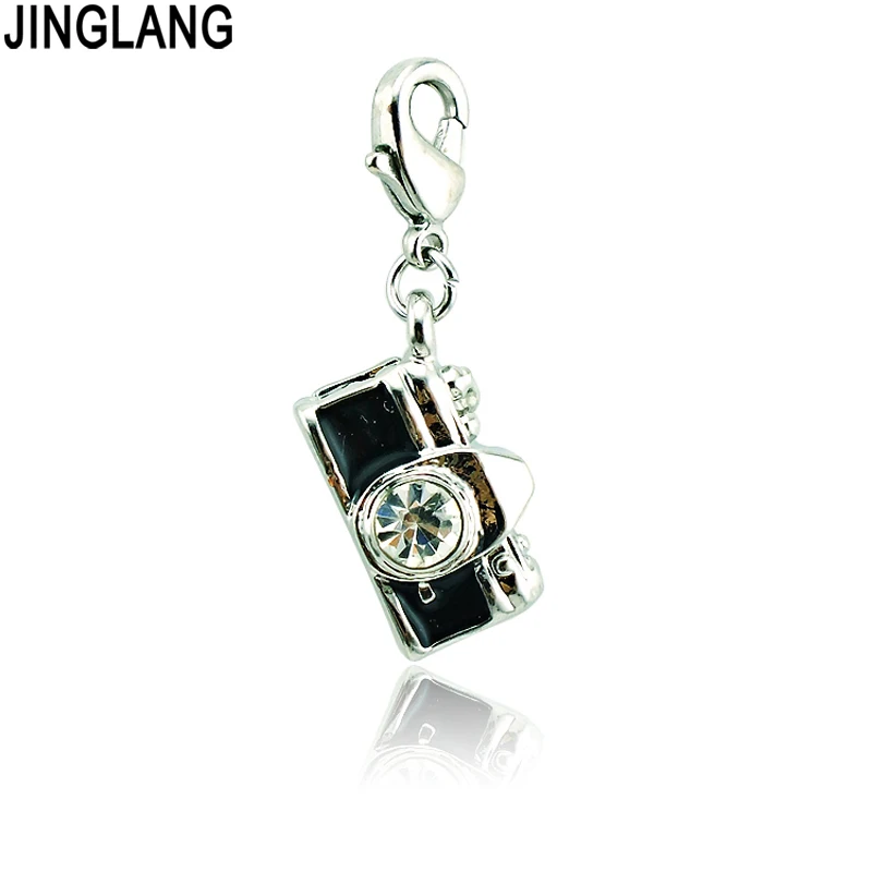 JINGLANG Brand New Lobster Clasp Dangle Rhinestone Camera Charms DIY Alloy Pendants Making Jewelry Accessories JINGLANG Brand New Lobster Clasp Dangle Rhinestone Camera Charms DIY Alloy Pendants Making Jewelry Accessories