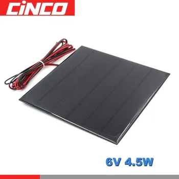 

Poly Panel Solar Monocrystalline Silicon 6V 4.5W with 200cm extend cable DIY Battery Charger Module Mini Solar Cell wire toy