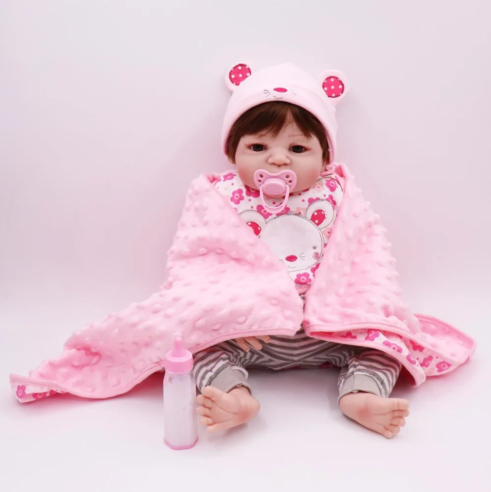 Dollhouse 22"55cm New arrival bathe doll Lifelike newborn Baby girl