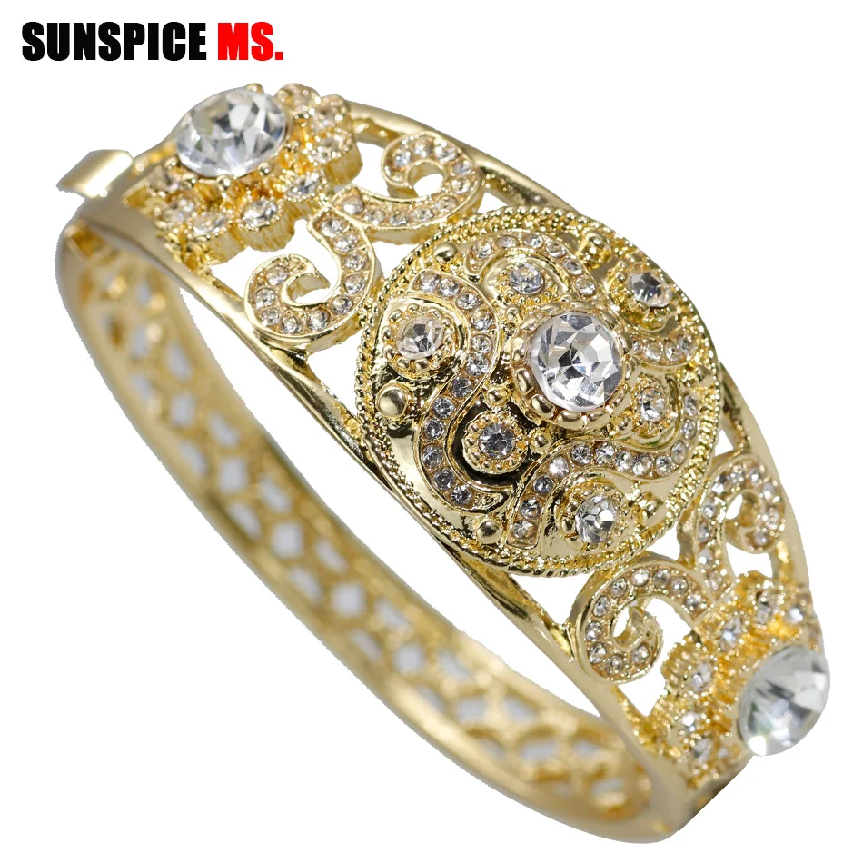SUNSPICEMS модный Кавказский этнический свадебный браслет для женщин золотой цвет