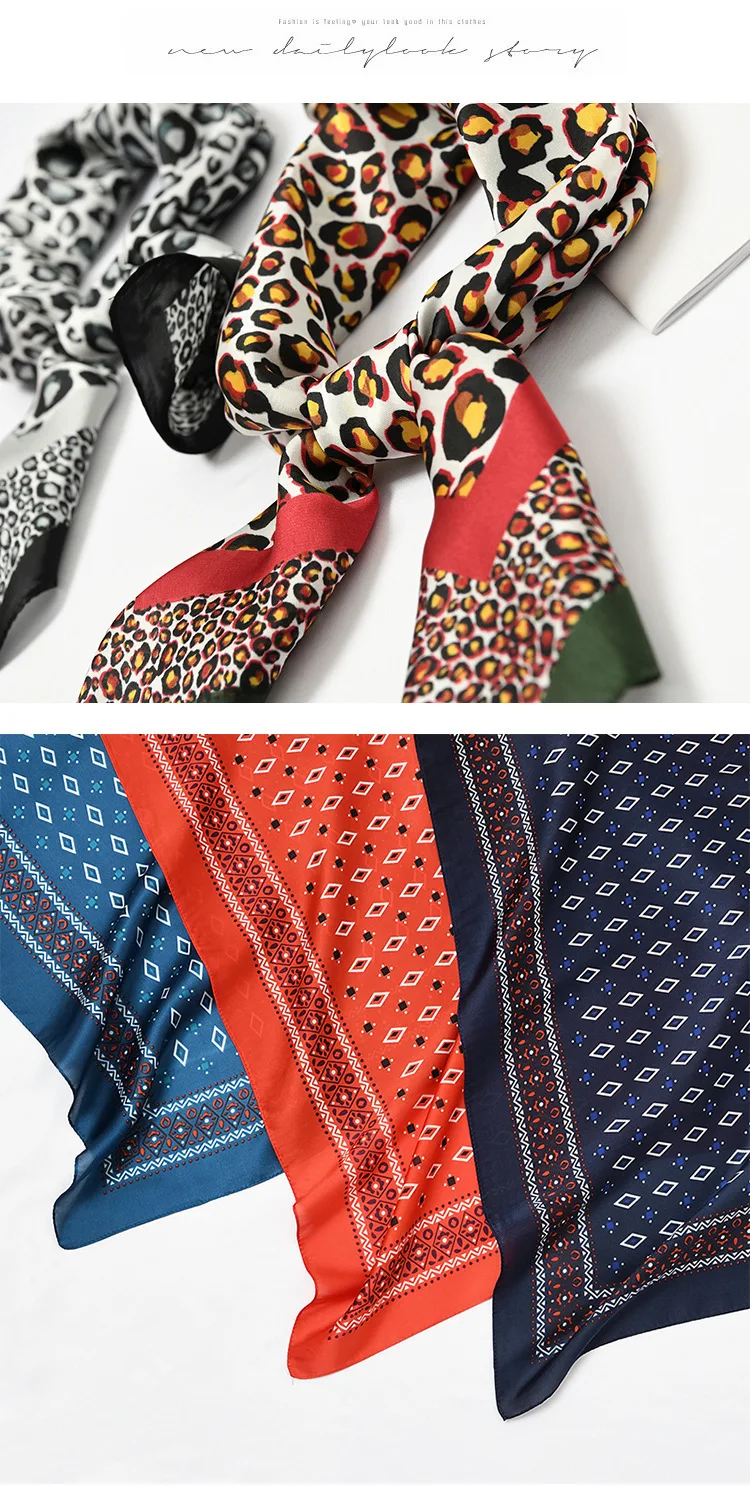 Модный женский шарф, роскошный бренд, Леопардовый, в горошек, Gepmetric, Шелковый платок, шарфы, платок, квадратный платок, шарфы, палантины, новинка, 70*70 см