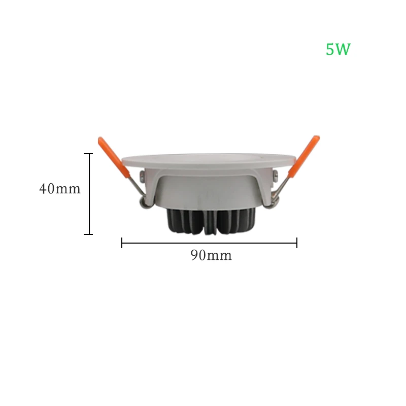 Диммируемый 5 Вт 7 Вт 10 Вт 15 Вт 20 Вт 24 Вт потолочный СВЕТОДИОД вниз свет AC85-265V встраиваемый локальный светильник с направляющей лампы домашнего освещения - Испускаемый цвет: 5W
