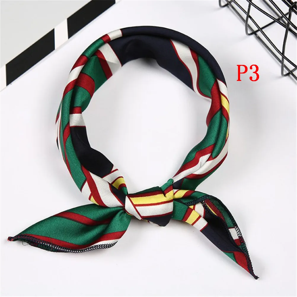 Spring Summer Head Neck Hair Tie Band Neckerchief Square Scarf Fake Silk Wraps Elegant Floral Spring Summer Head Neck Hair Tie Band Neckerchief Square Scarf Fake Silk Wraps Elegant Floral