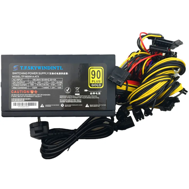 T.F.SKYWINDINTL 1600w 12v Power Supply Mining PSU 1600w Power Supply 6 GPU Graphics Card RX480 RX570 RX470 Eth Zcash Miner Power T.F.SKYWINDINTL 1600w 12v Power Supply Mining PSU 1600w Power Supply 6 GPU Graphics Card RX480 RX570 RX470 Eth Zcash Miner Power