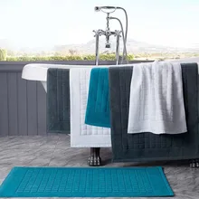 Хлопковая Нескользящая отельный ванный половик с рисунком для туалета Коврик для ванны Впитывающий Коврик для ног 50x80 см