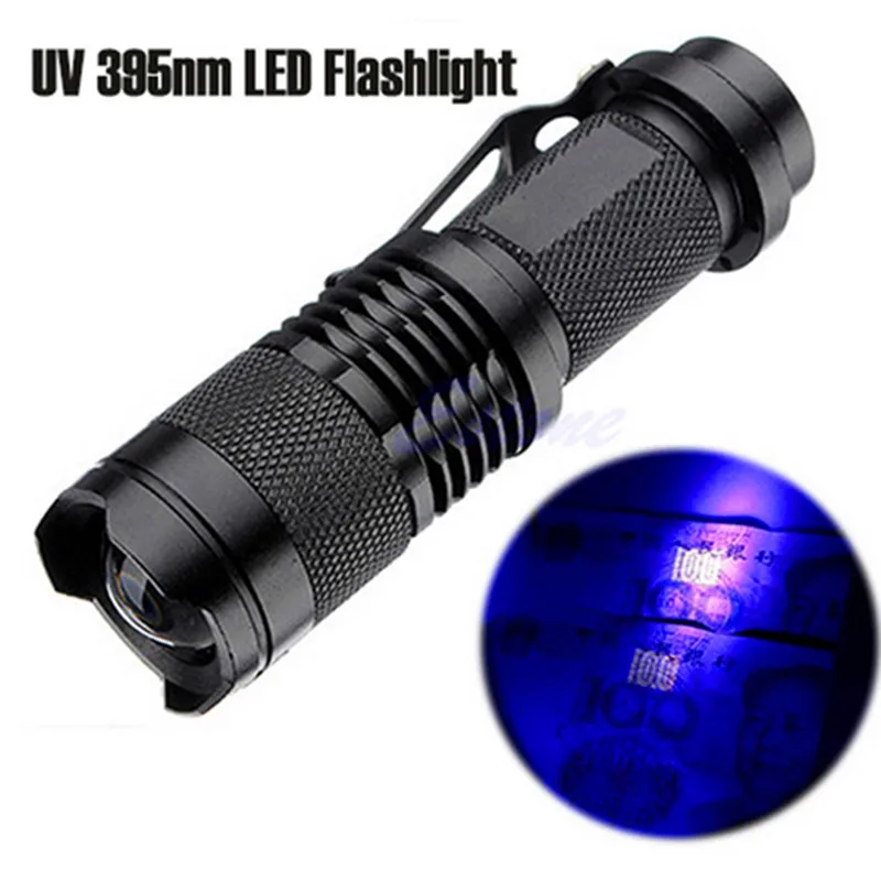 UV flashlight Mini cree led torch 365nm blacklight wavelength 395nm