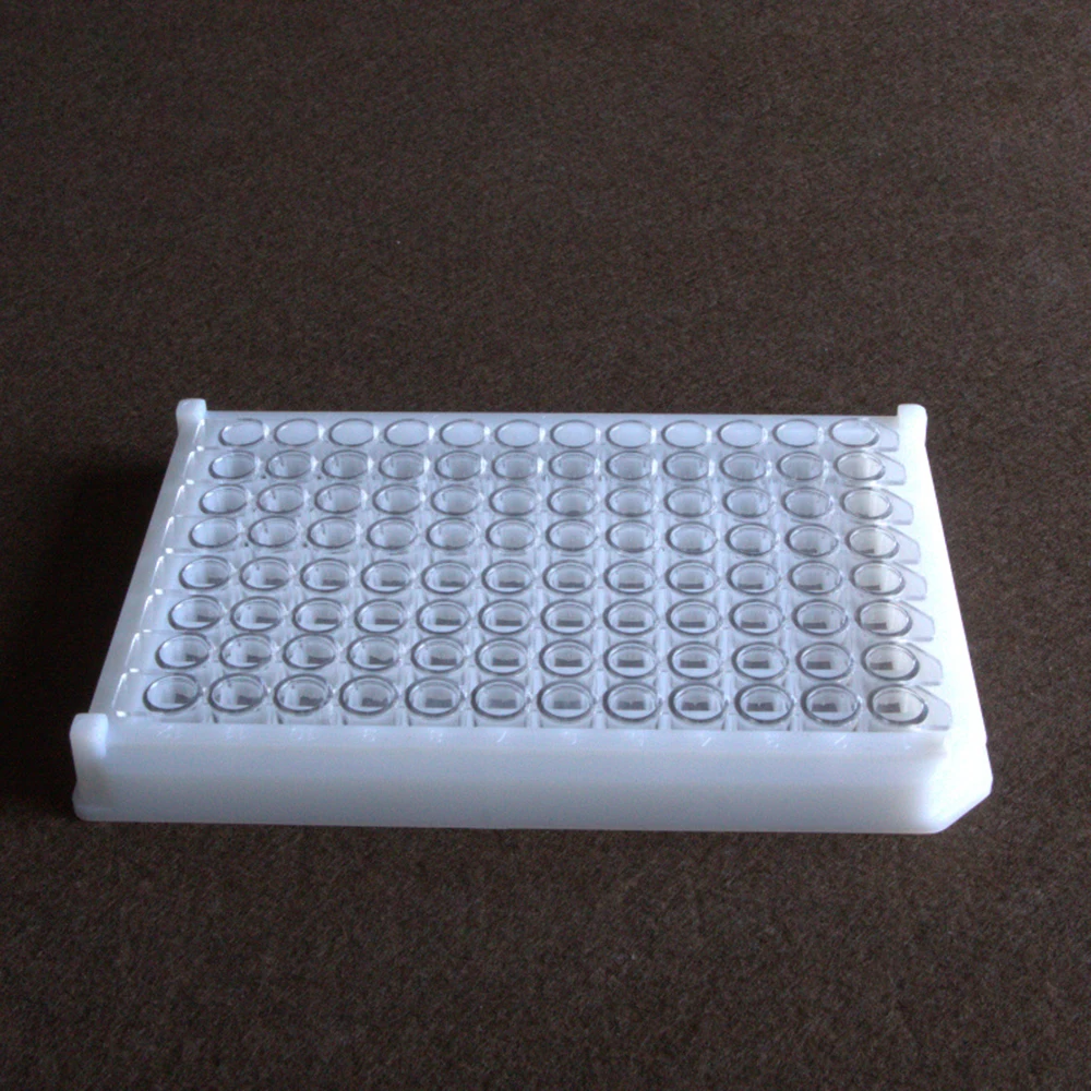 1PCS White Clear Plastic Rectangle Shape 96 Compartments Medium Binding Elisa Platein Flask