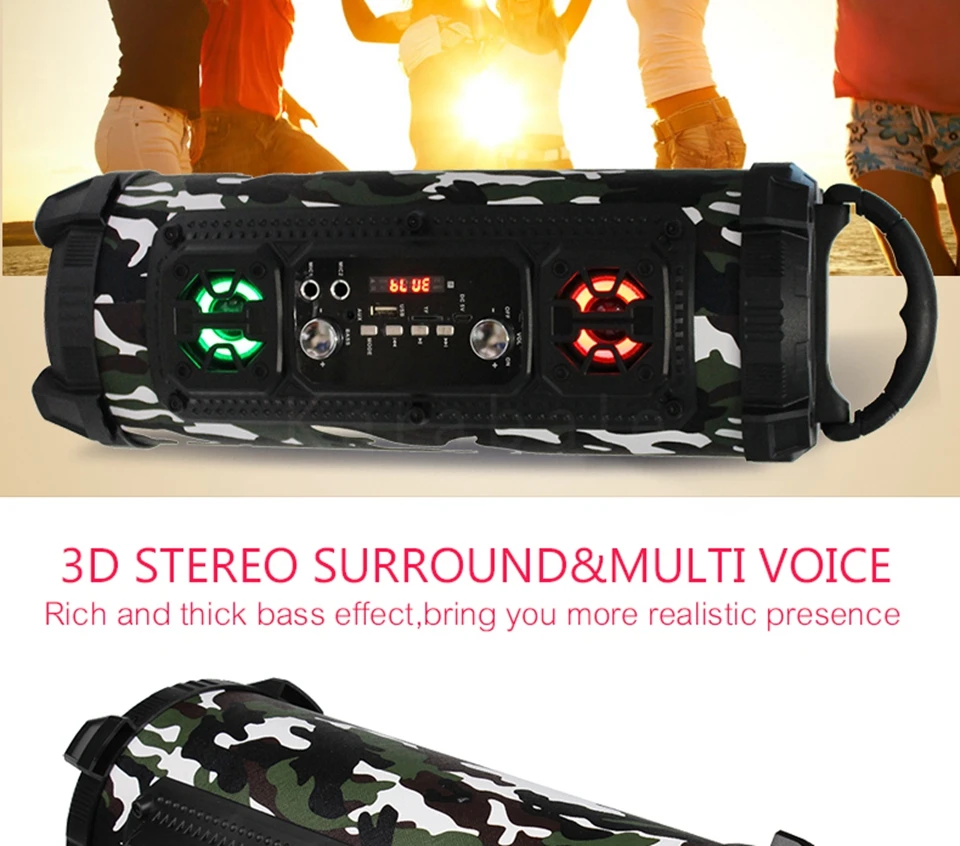 Hifi портативный bluetooth динамик fm радио движение KTV 3D Звуковая система звуковой бар