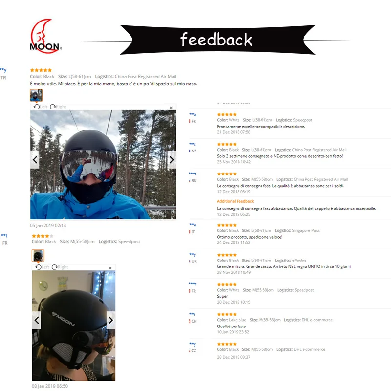 MOON лыжный шлем с очками Интегрированный EPS протектор с полным покрытием для женщин и мужчин лыжный сноуборд шлем лыжный a50