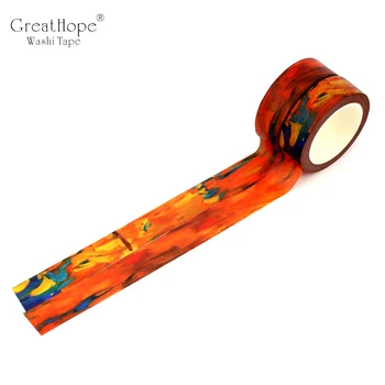 

15mmx10m/pc Creative Van Gogh Sunset Painting Washi Tape scenery Decor Masking Tape for Scrapbooking Stickers School Stationery