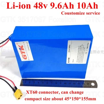 

GTK lithium 48v 10Ah 9.6Ah li-ion battery XT60 48v 13s2p 21700 use 500w 350w motor scooter + 54.6v 3A charger