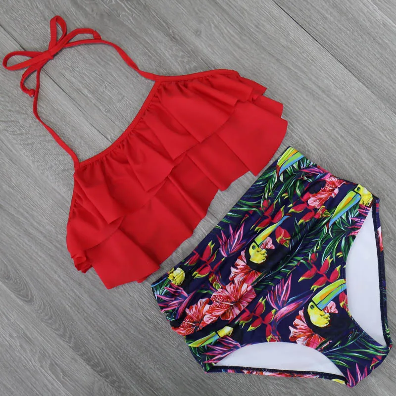 Sexy Bikinis Women Swimsuit 2018 Summer Beachwear Bathing Suits Swim Wear Padded Push up Swimwear Halter Top Bikini Set